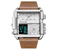 FEICE Square Quartz Watches Men's Quartz Wristwatch Multi-Function 24H Calendar Leather Bracelet Wristwatch Unique - FK030