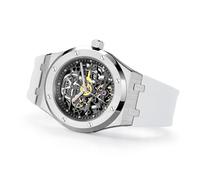 FEICE Watches for Men Automatic Skeleton Watch 42mm Case Stainless Steel Mechanical Anti Shock Waterproof Luminous Sapphire Crystal Analog Watches Business Wristwatch Adjustable Band FM019HOT