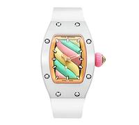 FEICE Women's Automatic Wrist Watch Fashion Skeleton Mechanical Watch Luminous Waterproof Wristwatch for Ladies FM606 (White), White, Dress