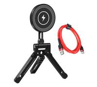 FEICHAO Magnetic Phone Holder Folding Desktop Tripod Chargeable Base 38mm Quick Release Plate for Magnetic Phone Handheld Photography Accessories (Rechargeable version+cable)