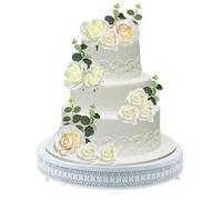 FEICTPOX Cake Stand, Metal Round Cupcake Dessert Stand Cake Display Holder Cookies Fruit Serving Tray Decor for Wedding Party Birthday Baby Showers Anniversary (16 Inch Matte White)