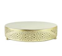 FEICTPOX Cake Stand, Metal Round Cupcake Dessert Stand Cake Display Holder Cookies Fruit Serving Tray Decor for Wedding Party Birthday Baby Showers Anniversary (Gold, 12in)