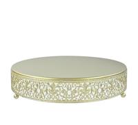 FEICTPOX Cake Stand, Metal Round Cupcake Dessert Stand Cake Display Holder Cookies Fruit Serving Tray Decor for Wedding Party Birthday Baby Showers Anniversary (12in, Gold)