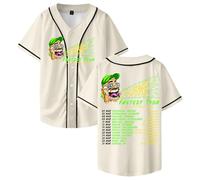 Feid Ferxxo Fastest Tour Europe 2025 Baseball Jersey Short Sleeve Button-up Shirts Women Men Streetwear Tee (Beige,XS)