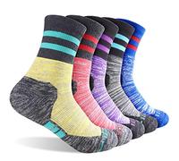 FEIDEER 5 Pairs Women's Hiking Walking Outdoor Recreation Socks Wicking Cushion Crew Socks