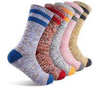 FEIDEER Hiking Walking Socks For Women, Multi-pack Outdoor Recreation Socks Moisture Wicking Crew Socks - - Large