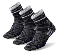 FEIDEER Men's Hiking Walking Socks, Feideer 3-Pack Wicking Cushioned Outdoor Recreation Crew Socks (Black)