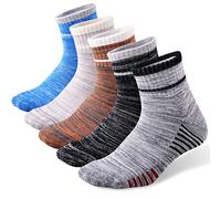 FEIDEER Men's Hiking Walking Socks, Multi-pack Wicking Cushioned Outdoor Recreation Crew Socks - - X-Large