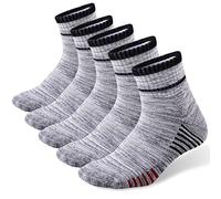 FEIDEER Men's Walking Hiking Socks, Wicking Cushion Quarter Crew Socks for Men's Outdoor Sports, 3/4/5 Pair, 6-15 Size, Dark grey, 10-13