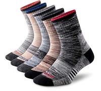 FEIDEER Men's Walking Hiking Socks, Wicking Cushion Quarter Crew Socks for Mens Outdoor Sports, 3/4/5 Pair, 6-15 Size - - Large