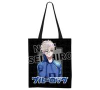 FEIDIAO Anime Theme Canvas Bags BlueLocks Figure Tote Bags To Decorate Eco-friendly Canvas Tote Bags for School Reusable Size 33x37cm+29cm Long Handle (A)