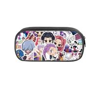 FEIDIAO Devil Hunters Pencil Case Cute Anime Figure Pen Case School Large Capacity Pen Bag Portable PU Cosmetic Pouch (A)