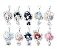 FEIDIAO Identity5 Keychains Acrylic Key Pendant Cosplay Game Survivors Role Chibi Figure Keyring Bag Decor Accessories 10pcs