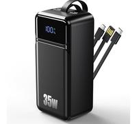 Feidyns 80000mAh Power Bank, 35W Fast Charging Portable Charger Built-in 3 Cables with 7 Ports, High Capacity External Battery Pack for iPhone,Galaxy,Steam Deck, Camping Travel Essentials