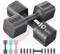 FEIERDUN 2x4.5kg/10lb Dumbbell Set for Women, Dumbbell Set | Double locking protection, Easy to store, 1S quick adjustment weight