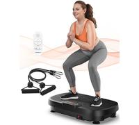 FEIERDUN Vibration Plate, Whole Body Vibration Plate Exercise Machine for Lymphatic Drainage, Power Plate Vibration Plate w/ 2 Resistance Bands for Wellness and Fitness