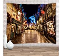 Feierman Diagon Alley Tapestry for Harry Potter Magic Night Street Wall Hanging Decor 100% Polyester Kids Bedroom Decor
