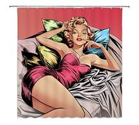 Feierman Marilyn Monroe Shower Curtain Sexy Goddess Fabric Bathroom Curtain Decor Machine Washable Mildew Resistant with Hooks 70x70Inches