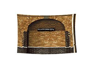 Feierman Platform 9 3/4 Tapestry for Harry Potter London's King's Cross Station Vintage Wall Hanging Brown Decor 100% Polyester Kids Bedroom Decor