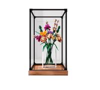 FEIFANBOYANG Acrylic Display case, for Lego 10280 Flower Bouquet Roses Model ，Dustproof Transparent collections Display Case. (display box only) (woodgrain base)