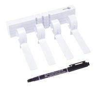 FeiFanChoice 200Pcs Plastic Plant Tree Tags with Black Pen, Outdoor Waterproof Garden Labels, Hanging Plant Tags, White, 21x2 cm, Plastic, 200 Labels