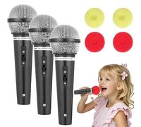 FeiFanChoice Fake Microphone, 3 Pcs Fake Microphones, Microphones Prop Toy for Birthday Party Karaoke Simulate Speech Costume Accessory