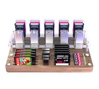 FEIFANZHE 40 Slots Wooden Memory Card Case for TF/CF/Nintendo Switch, USB Flash Drive/SD Card Holder Desk With Removal Pin - Protection Box-03MY