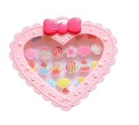 FEIFEI'S BOW 20Pcs Adjustable Princess pink Jewelry Girl Kids elsa Cartoon Plastic Rings Gift Set with Heart Shape Box (Sea 20PCS)