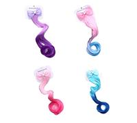 FEIFEI'S BOW 4PCS Kids Girls Toddlers Rainbow Colour Girls Ponytail Hair Extension Kids Party Unicorn Elsa Hair clips Braided Wigs Dress up (set03)