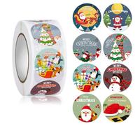 FEIFEI'S BOW 500pcs Christmas Stickers Party Bag Fillers Tags Gift Self-Adhesive Label Craft Scrapbooking Envelope Seal (Christmas 02)