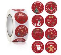 FEIFEI'S BOW 500pcs Christmas Stickers Party Bag Fillers Tags Gift Self-Adhesive Label Craft Scrapbooking Envelope Seal (Christmas 04)