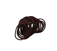 FEIFEI'S BOW 50Pcs Girls Women 2.5mm Thin School Uniform Endless Hair Elastics Bobbles Hair Ties Bands Ponios Ponytail Holders (Brown)