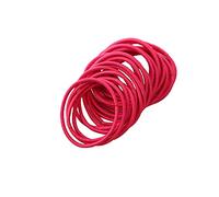 FEIFEI'S BOW 50Pcs Girls Women 2.5mm Thin School Uniform Endless Hair Elastics Bobbles Hair Ties Bands Ponios Ponytail Holders (Fuchsia)