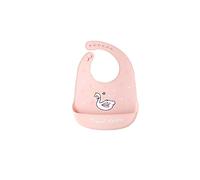 FEIFEI'S BOW Baby Bibs Cute Animals Dishwasher safe Comfortable Silicone Feeding Food Catcher Plastic Waterproof Weaning Kids (Swan)