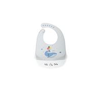 FEIFEI'S BOW Baby Bibs Cute Animals Dishwasher safe Comfortable Silicone Feeding Food Catcher Plastic Waterproof Weaning Kids (Whale)