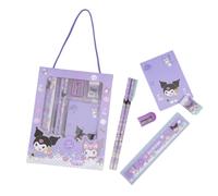 FEIFEI'S BOW Capybara dog Stationery Set, School Stationery Set Include 2 Pencils, Ruler, Eraser and Pencil Sharpener, and notebook Birthday Gifts for Girls and Boys back to school (KURO)