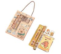 FEIFEI'S BOW Capybara dog Stationery Set, School Stationery Set Include 2 Pencils, Ruler, Eraser and Pencil Sharpener, and notebook Birthday Gifts for Girls and Boys back to school (Capybara)
