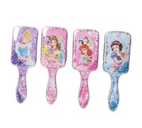 FEIFEI'S BOW Princess mermaid Hair Brush,Paddle Hairbrush for Girls Kids,Easily Glide Through Knots No Pull Glitter Bristle Tangle Brushes Sequin airbag comb Gift (Princess(random color))