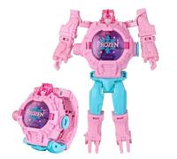 FEIFEI'S BOW Superhero Robert Watch with 24 Super Projection Cartoon Hero Figurines Princess, Electronic Watch for Boys Girls Projector 3D Watch (Pink)
