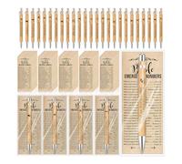 Feifeiya 100 Sets Church Gifts for Fathers Day Bulk Christian Bookmarks 2'' x 6'' Emergency Numbers Scripture Bookmarks and Bible Verse Pens Bulk Religious Gifts for Church Member Clergy