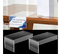 Feifeiya 12 Pcs Acrylic Library Moveable Shelf Label Holders Bulk Talker 5" x 3" Clear Shelf Display Markers Retail Label Tags for Office Home Classroom Office Book Shelve