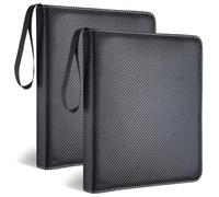 Feifeiya 2 Pack Acid Free Film Protector Storage Box 3 Ring Film Negative Sleeves Binder Preservers Portfolio Folder for Artwork Leather Storage Zipper Binder Box for 120 and 135 35 mm Negative