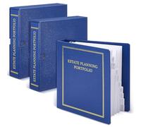 Feifeiya 2 Pcs Estate Planning Portfolio Binders with Gold Title in Case I Die Organizer with Index Tabs and Slipcase 3 Ring Binders 11.5 x 11 x 2.5 Inches (Blue)