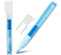 Feifeiya 2 Pcs Masking Fluid Pen for Watercolor Painting, Capacity with Applicator Tip, Masking Fluid Marker for Various Art Projects Watercolor Ink (3mm,Blue)