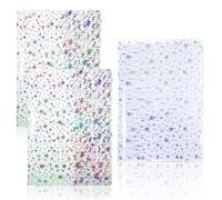Feifeiya 2 Pcs White A6 Jelly Cover for Week Planner Transparent Planner Glitter Star Clear Cover for Journal and Notebooks