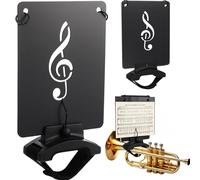 Feifeiya 2 Set Trumpet Lyre with Sheet Music Folder, Adjustable Marching Band Trumpet Lyre for Back To School Marching Band Music Instruments Accessories