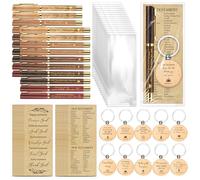 Feifeiya 20 Sets Christian Gift for Back School Clergy Appreciation Day Church Gift for Men and Women Bible Verse Pens Inspirational Bookmarks(Multicolor,Wood Grain)