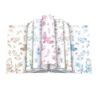 Feifeiya 200 Pcs Floral Wax Paper Sheet for Food Chinoiserie Bird