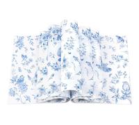 Feifeiya 200 Pcs Floral Wax Paper Sheet for Food Chinoiserie Bird Deli Paper Waterproof Sandwich Wrapping Greaseproof Food Basket Liners for Picnic Party Kitchen Supply, 9.8 x 8.7inch (Floral,Blue)