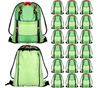 Feifeiya 24 Pcs Camping Party Favors Bags Camping Adventure Drawstring Backpack Birthday Bags Decorations for Candy Gifts Loot for Women and Men